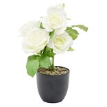 Pot rosier artificiel &Oslash;15xH30cm blanc