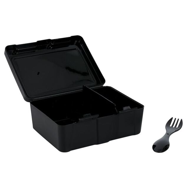Lunch box &agrave; 2 compartiments - Bo&icirc;te alimentaire en plastique noir 1L