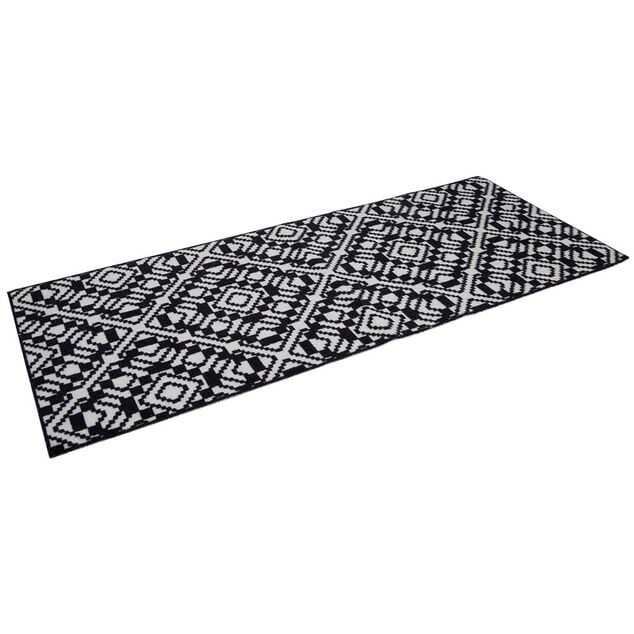 Tapis de cuisine antid&eacute;rapant absorbant imprim&eacute; tomette bleu 50x120cm