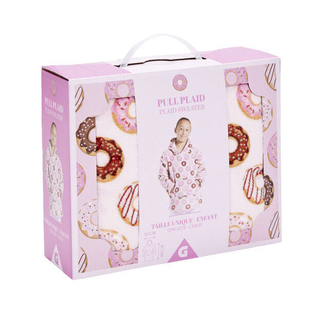 Pull plaid enfant motif donut Taille unique