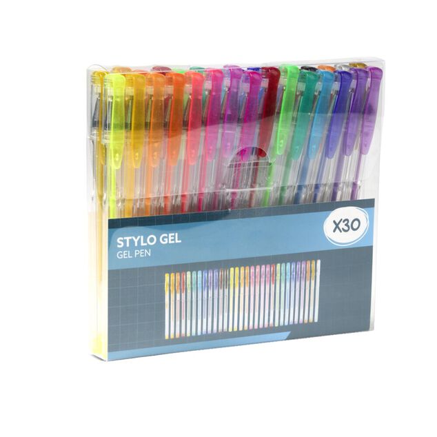 Stylo gel x30 palette multicolore L12cm