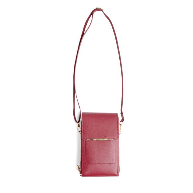 Pochette t&eacute;l&eacute;phone simple zip polyur&eacute;thane et m&eacute;tal