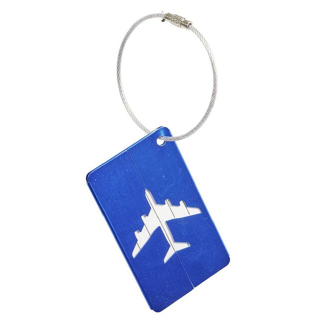 Étiquette de bagage métal coloré (plusieurs modèles)