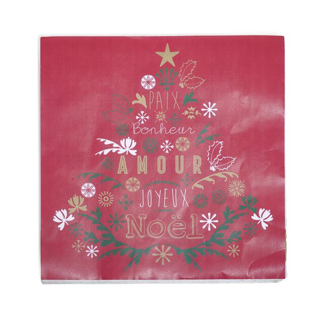 Serviette en papier design No&euml;l rouge x 20