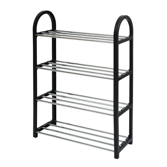 Range chaussures 4 étagères noir 48x19xH64cm
