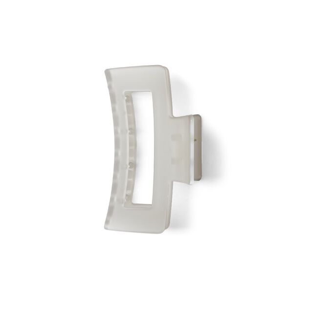 Pince cheveux blanc mat rectangulaire L8cm