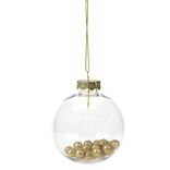 Boule de Noël plastique transparent avec billes Ø8cm (4 modèles)