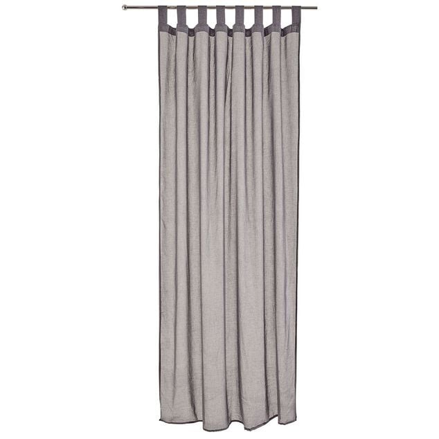 Voilage &agrave; oeillets gris fonc&eacute; 140x240cm