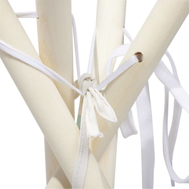 Tipi Flower polyester blanc &agrave; pois - L120xP120xH160 cm