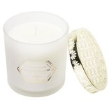 Bougie chic top métal ivoire Ø10 cm