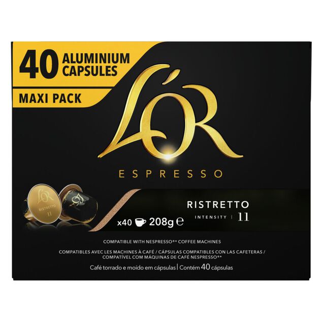 Café capsule L'or Ristretto 40 doses intensité 11