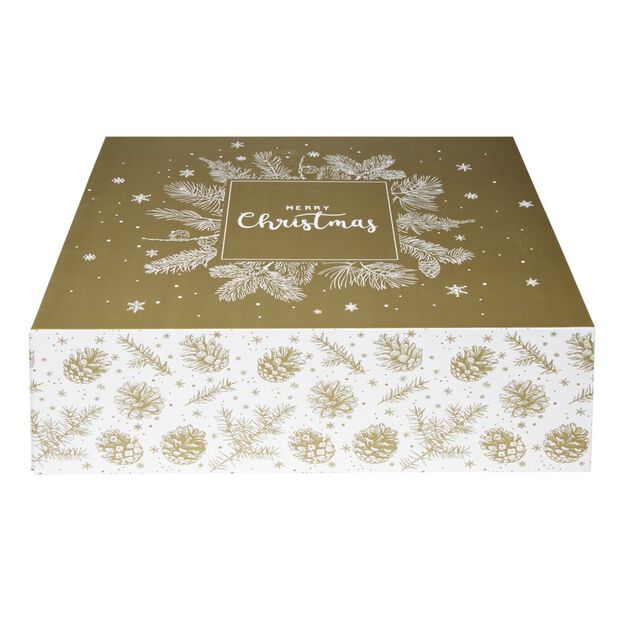 Bo&icirc;te cadeau pliante dor&eacute;e grand mod&egrave;le L35cm