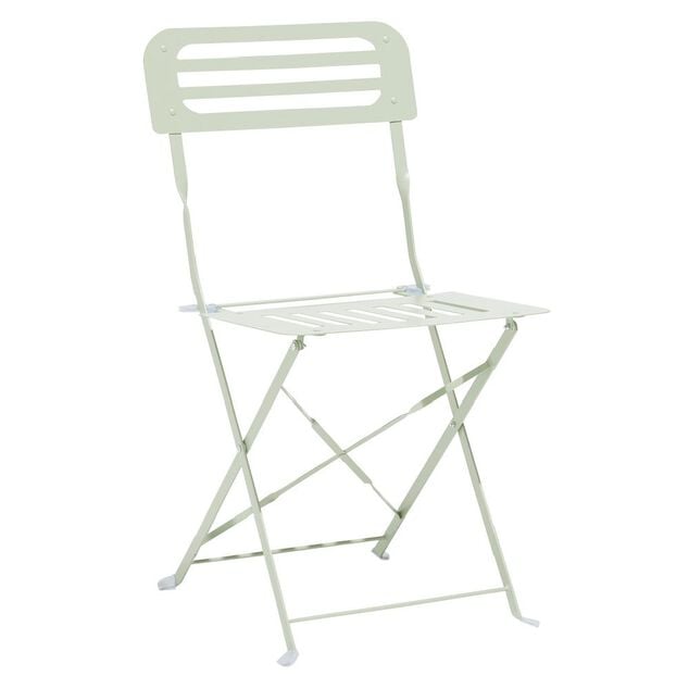 Chaise de jardin Rio pliante m&eacute;tal vert 41x45xH82cm