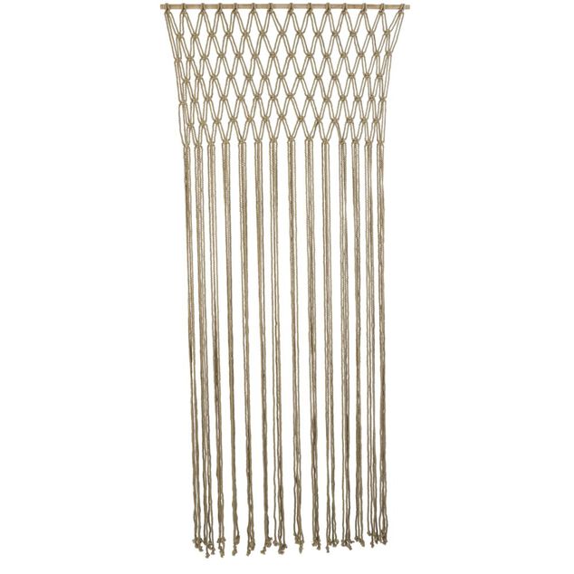 Rideau de porte macram&eacute; beige 90xH200cm