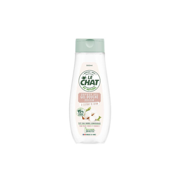 Gel douche douceur Le Chat Naturel à l'extrait de coton 300 ml