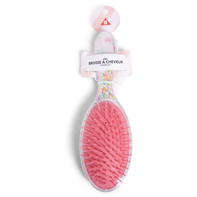 Brosse à cheveux enfant manche étoiles L21cm (2 modèles)