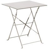 Table de jardin Boston pliante 2 personnes m&eacute;tal gris 60x60xH70cm