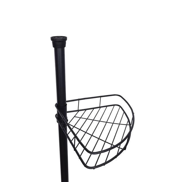 &Eacute;tag&egrave;re d'angle 3 niveaux m&eacute;tal noir