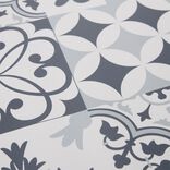 Tapis vinyle fa&ccedil;on carreaux de ciment gris et blancs 50x70cm