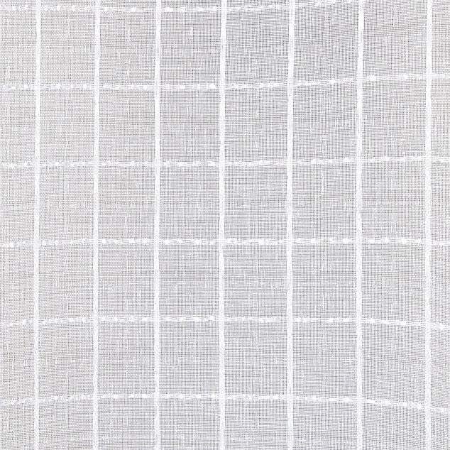 Voilage &agrave; oeillets quadrillage blanc