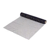 Chemin de table tulle bleu motif étoile dorée 3m