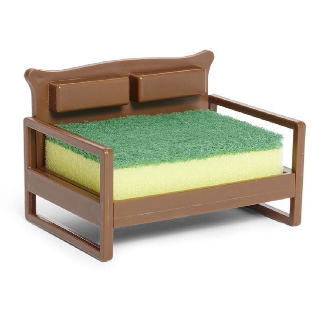 Porte éponge forme canapé bleu ou marron