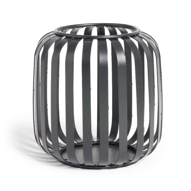 Lanterne ajourée métal noir Ø10xH12cm
