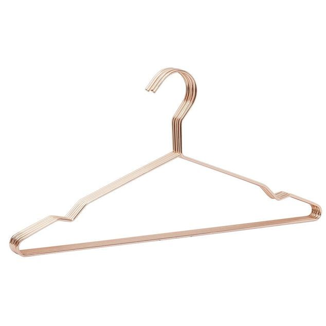 Cintre m&eacute;tal rose cuivr&eacute; x5