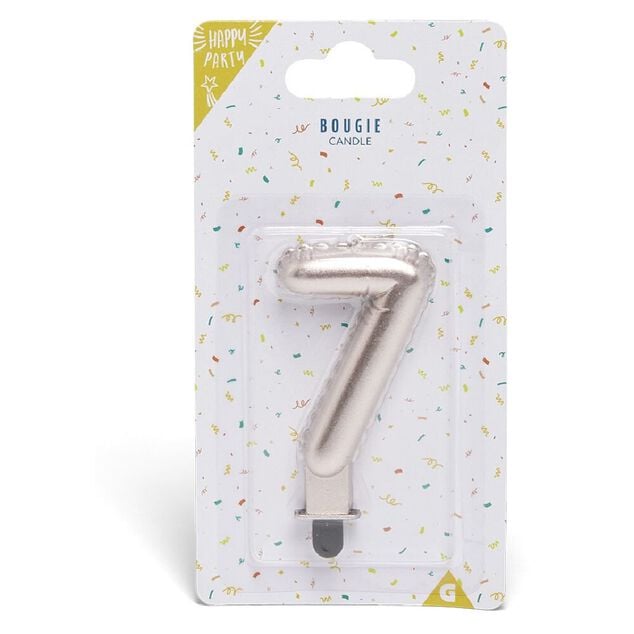 Bougie anniversaire chiffre 7 rose gold