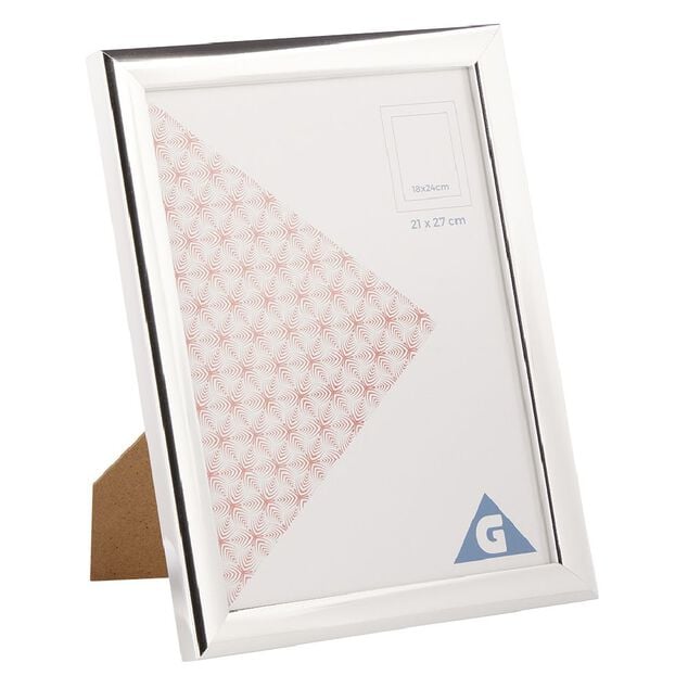 Cadre photo argent&eacute; 21x27cm pour photo 18x24cm