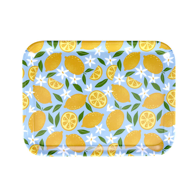 Plateau en mélaminé avec motif citron 29x22xH1,5cm