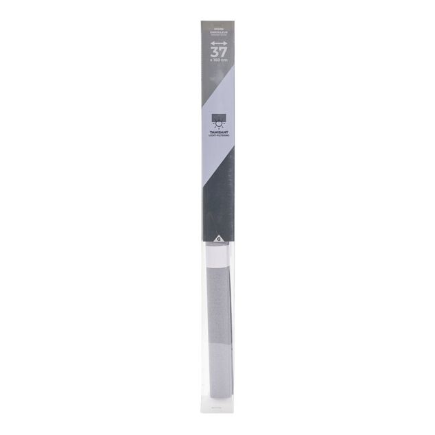 Store enrouleur tamisant gris 37x160cm - cha&icirc;nettes et fixations fournies - 2 syst&egrave;mes de fixation avec ou sans per&ccedil;age