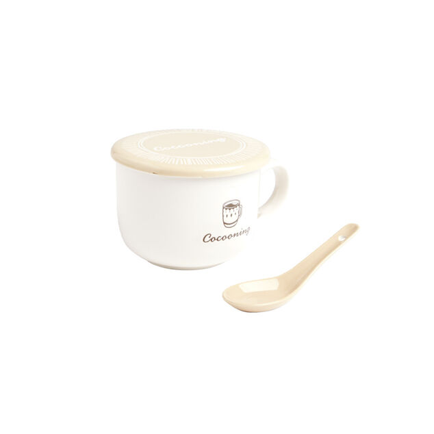Bol jumbo 62cl avec cuill&egrave;re et couvercle cocooning