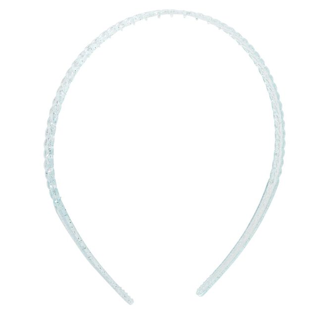 Serre-tête x2 plastique coloré translucide 1 bleu et 1 multicolore