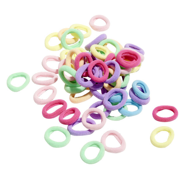 Lot de 100 &eacute;lastiques &agrave; cheveux noirs ou multicolores