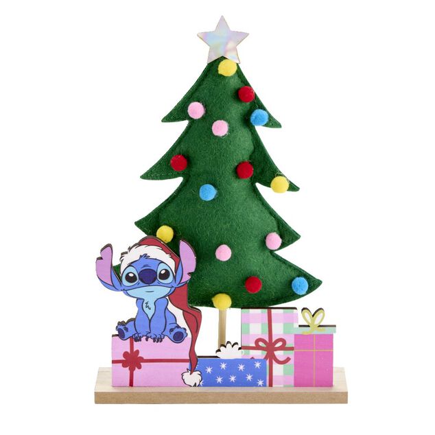 Sapin &agrave; poser Disney Stitch bois et feutrine H25,5cm
