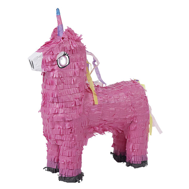 Pi&ntilde;ata lama licorne rose en carton