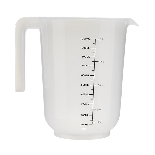 Verre mesureur 1L plastique blanc transparent