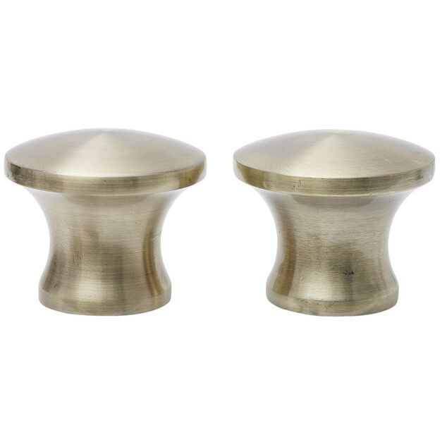 Embout tringle &agrave; rideau &Oslash;20mm aluminium bross&eacute; x2 forme arrondie