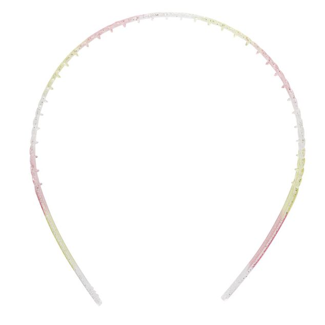 Serre-tête x2 plastique coloré translucide 1 bleu et 1 multicolore