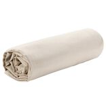 Drap housse 90x190cm 100% coton percale beige