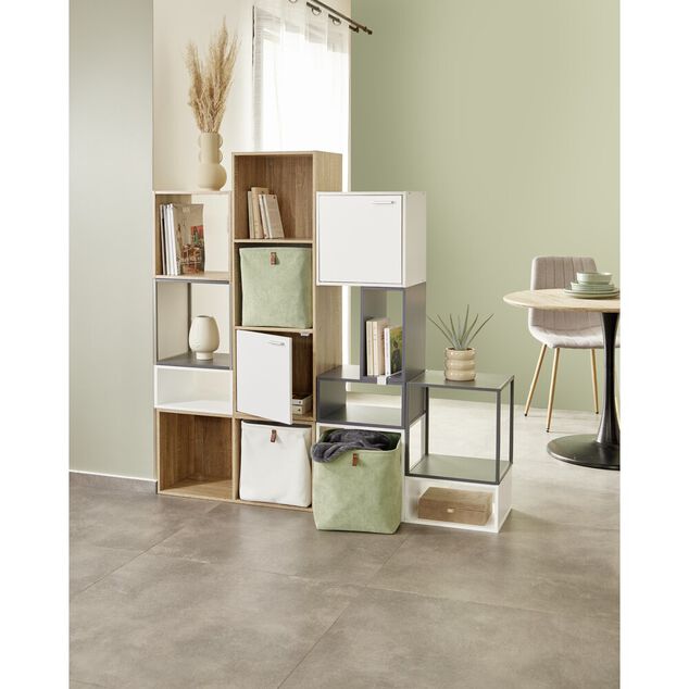 Structure Box Cube 2 cases 35x30x70cm bois naturel