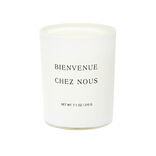 Bougie dans verre inscription Bienvenue chez nous senteur vanille