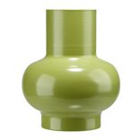 Vase arrondi contemporain m&eacute;tal vert &Oslash;13xH15cm