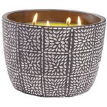 Bougie citronnelle pot ciment motif grain de riz 20H - &Oslash;20xH14cm
