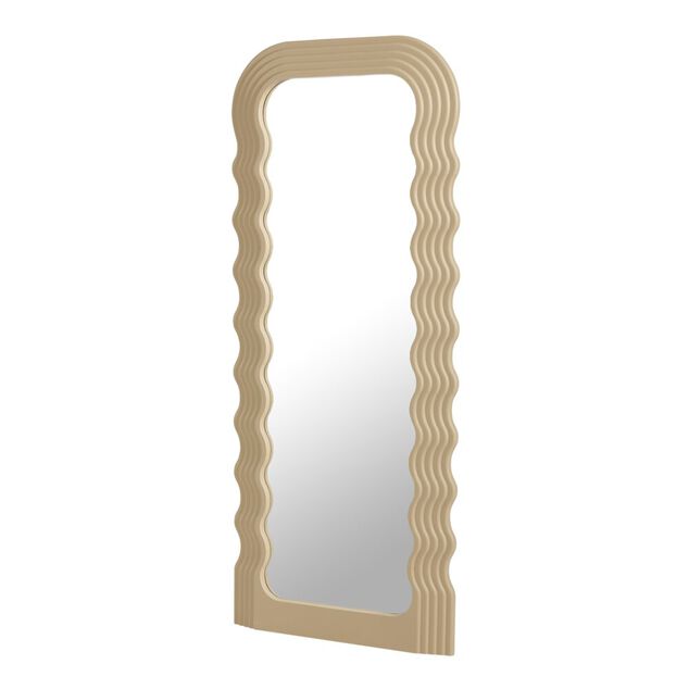 Miroir rectangulaire bord plastique vague beige 46xH110cm
