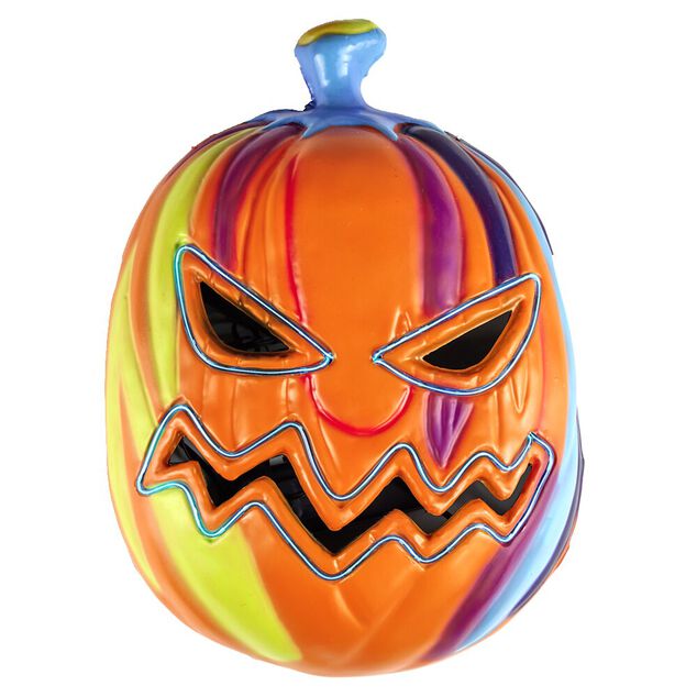 Masque LED Halloween citrouille effrayante multicolore