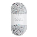 Pelote fil à tricoter tweed épaisse acrylique et viscose gris 200g