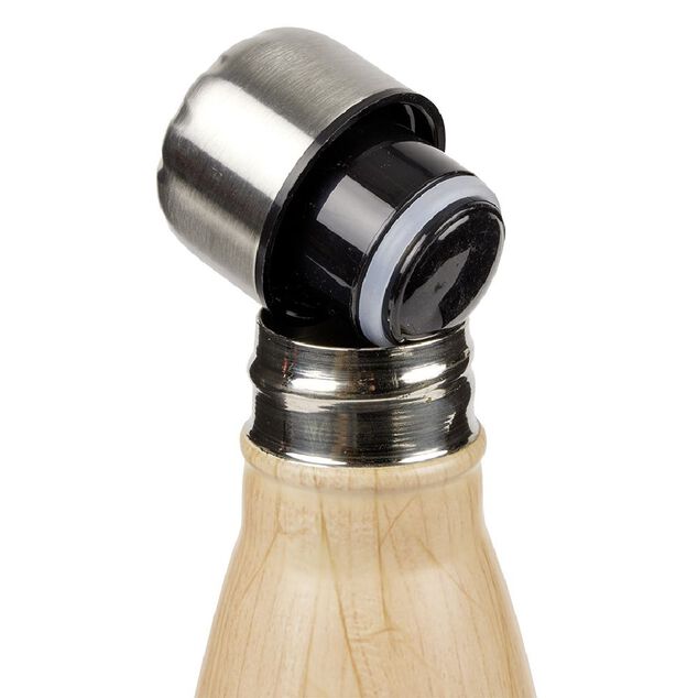 Bouteille isotherme inox effet bois marron 500ml