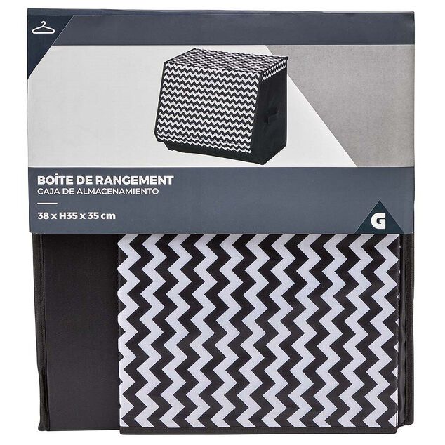 Bo&icirc;te de rangement &agrave; ouverture frontale motif chevron H35 cm